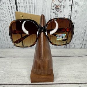 Celebrity Large Oversized Brown/Black Tortoise Sunglasses Gold Accents (NWT)